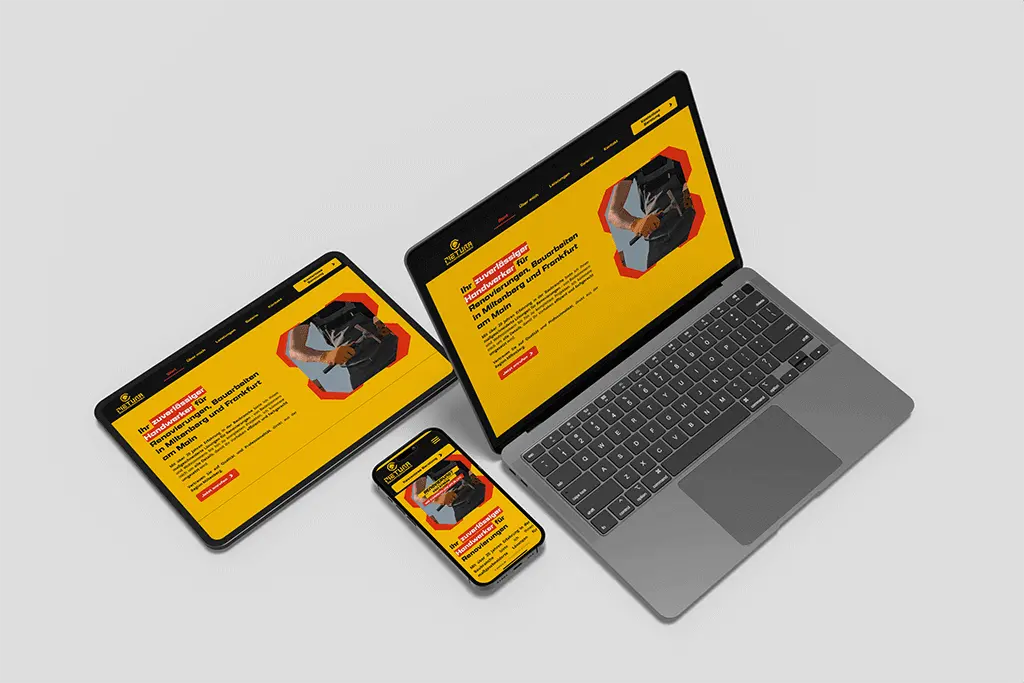 Identyfikacja wizualna dla firmy budowlanej – projekt strony, logo i wizytówek