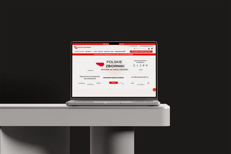 Laptop z wyświetloną stroną sklepu internetowego – projektowanie i tworzenie e-commerce